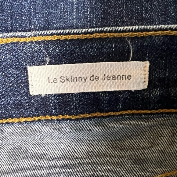 FRAME Denim Le Skinny De Jeanne Meyer Wash Jeans High Rise Raw Hem Size 32 - Picture 9 of 13